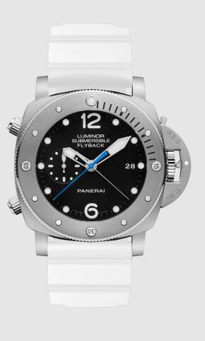 Panerai Submersible Chrono 47mm Replica Watch PAM00614 CAOUTCHOUC WHITE